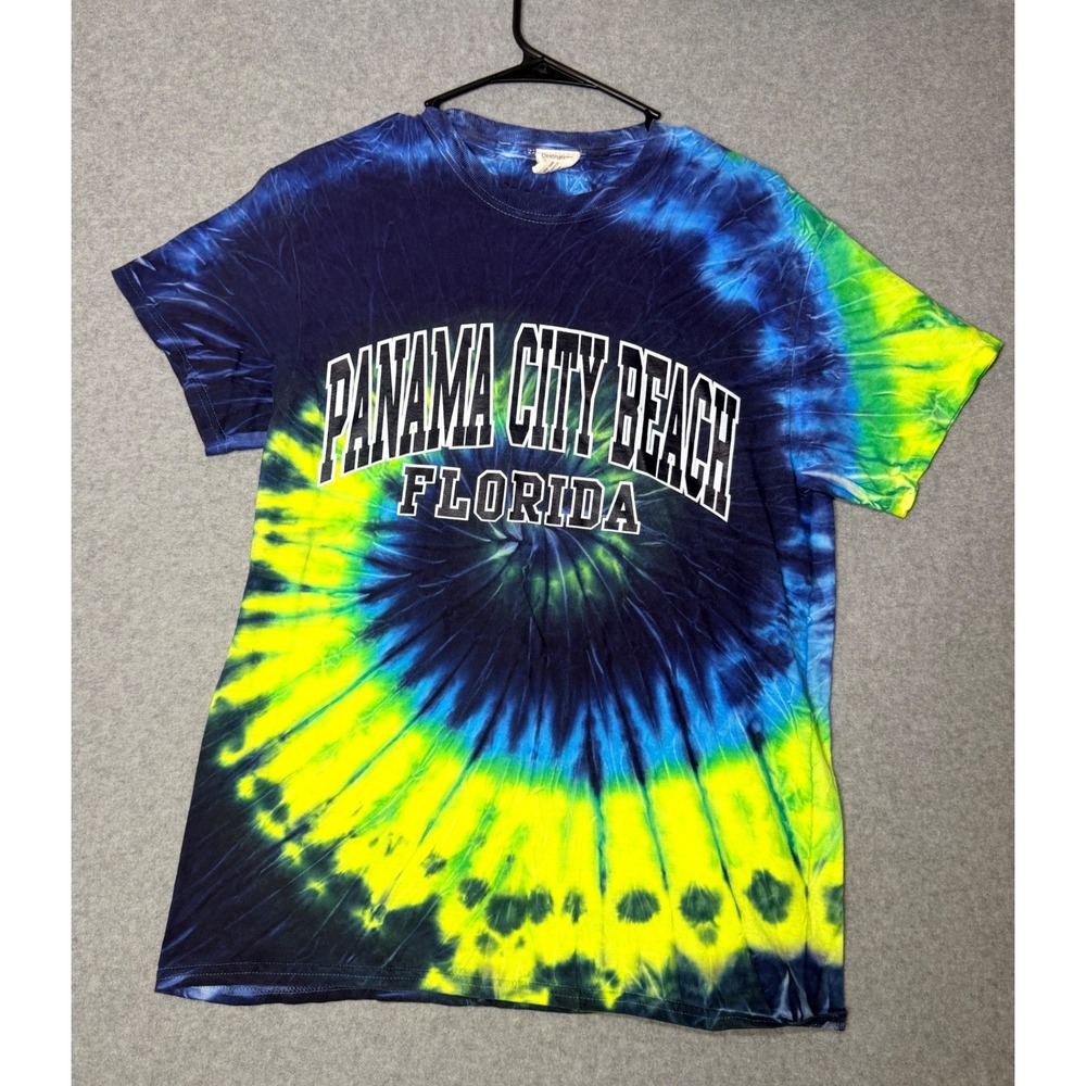 Destinations USA Panama City Beach Florida Tie Dye Tee Mens Medium Made in USA